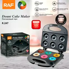 RAFF - Máquina Raf R.247 Mini Donas Antiadherente 850w Cap 6 Donas