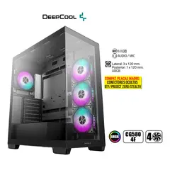 DEEPCOOL - Case CG580 4F BLACK Placa Base ITX M-ATX ATX