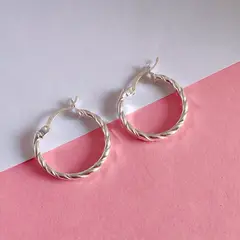 GENERICO - Argollas de plata trenzadas