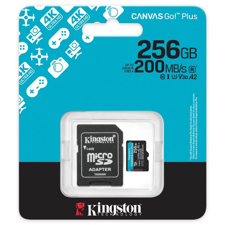 256GB Canvas Go Plus Gen 4 U3 MicroSDXC - SDCG4/256GB