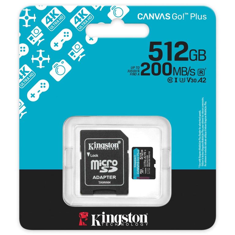 512GB Canvas Go Plus Gen 4 U3 MicroSDXC - SDCG4/512GB