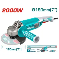 TOTAL TOOLS - Amoladora Angular Total 7 Pulgadas 2000w 180mm M14 Industrial-TG12018026