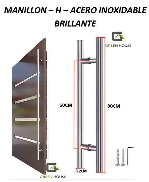 MANILLON ACERO INOXIDABLE MOD H - DOBLE 80cm