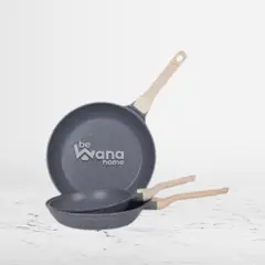 OEM - Sartén de Roca Volcánica Antiadherente Con Tapa 20cm Gray MGC