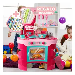 RYBIU IMPORT - Cocina con Piezas de Microondas de Rosado Y+Papel de Regalo