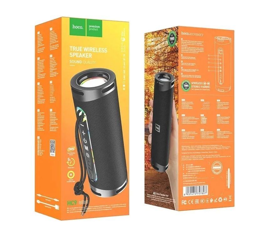 Parlante Bluetooth HC9 IPX4 10w Radio FM-Aux BLACK