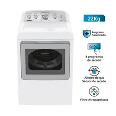 MABE - Secadora a Gas 22 kg SMG47N8MSBBB0- Blanca