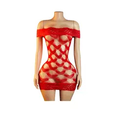 GENERICO - LENCERIA MALLA VESTIDO CATSUIT