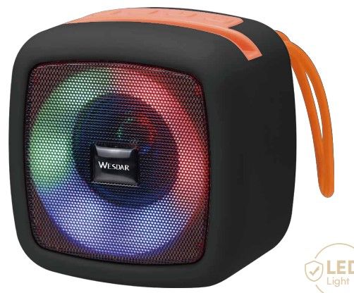 - Parlante Bluetooth BT 5,1 5W 4hrs LED Colors - Negro