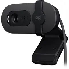 LOGITECH - Cámara Brio 100 FHD USB - Webcam negra con alta definición y