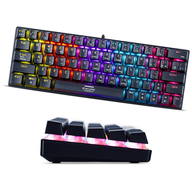 Teclado Mecánico Kingdom 64 Switch Blue Led Rainbow Antighos