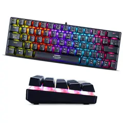 ENKORE - Teclado Mecánico Kingdom 64 Switch Blue Led Rainbow Antighos