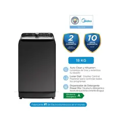 MIDEA - Lavadora Automática Carga Superior 18Kg Titanium Black MA512W180T-PE