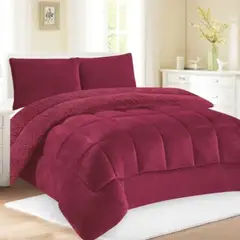 GENERICO - EDREDÓN PIEL DE DURAZNO CON CARNERO 2PLZ