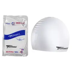 TORNEO - Gorro De Silicona De Natación Para Adultos Blanco -