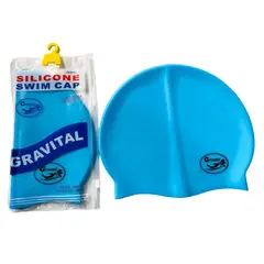 GRAVITAL - Gorro De Silicona De Natación Para Niños Celeste -