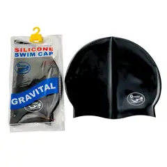 GRAVITAL - Gorro De Silicona De Natación Para Niños Negro -