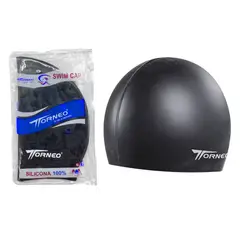 TORNEO - Gorro De Silicona De Natación Para Adultos Negro -