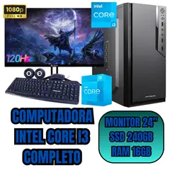INTEL - PC COMPUTADORA CORE I3 SSD240GB RAM16GB + MONITOR 24 FHD 120HZ