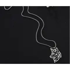 GENERICO - Collar Cadena Lobo de Acero Inoxidable Hombres