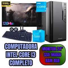 INTEL - PC COMPUTADORA CORE I3 SSD960GB RAM8GB + MONITOR 24 FHD 120HZ