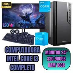 INTEL - PC COMPUTADORA CORE I3 SSD960GB RAM16GB + MONITOR 24 FHD 120HZ