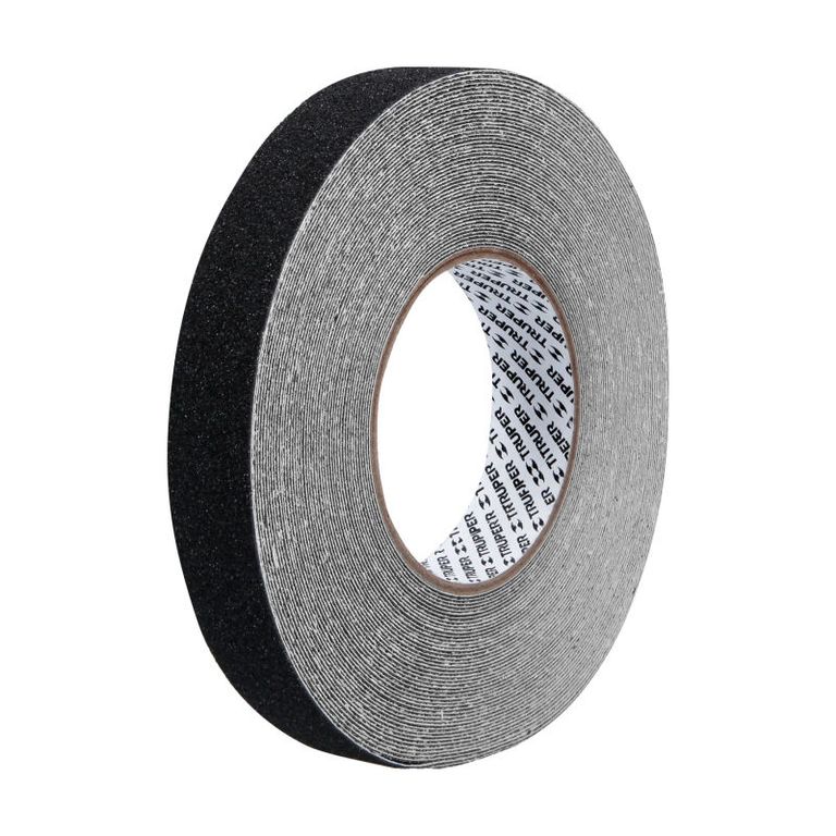 Rollo de 18m de cinta antiderrapante negra 25mm con abrasivo - 101443