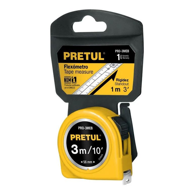 Wincha Amarilla 3 M Cinta 13 Mm En Tarjeta - PRO-3MEB