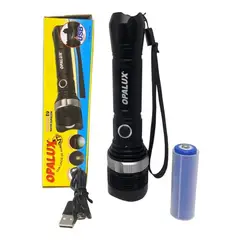 OPALUX - Linterna Táctica De Metal Recargable C Zoom Op-4927n