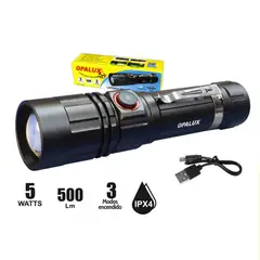 OPALUX - LINTERNA RECARGABLE ZOOM 5W OP-1735