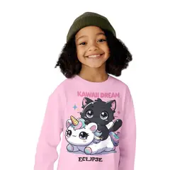 GENERICO - Poleras niña franelado kawaii unicornio