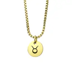 GENERICO - Collar Signo Tauro Dorado Enchapado en Oro 18k para mujer