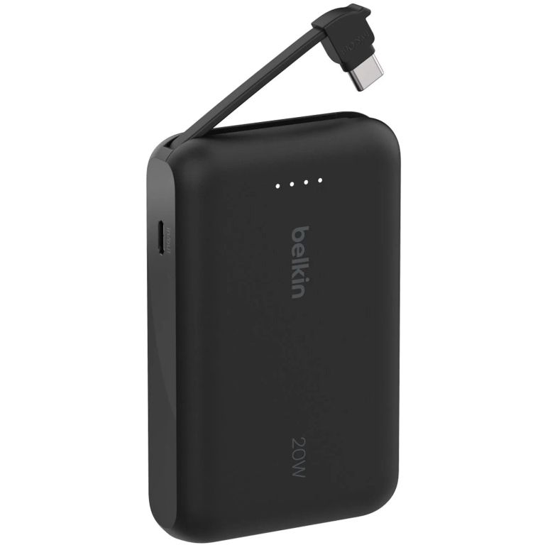 Power Bank 10,000mAh Cargador 20W con Cable USB-C Integrado - BPB021FQBK