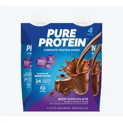 LAB NUTRITION USA - PURE PROTEIN SHAKE RICH CHOCOLATE MILKSHAKE 4 UND
