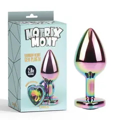 CHISA - Plug Anal Gema Corazón Arcoíris Estilo Diamante Talla M
