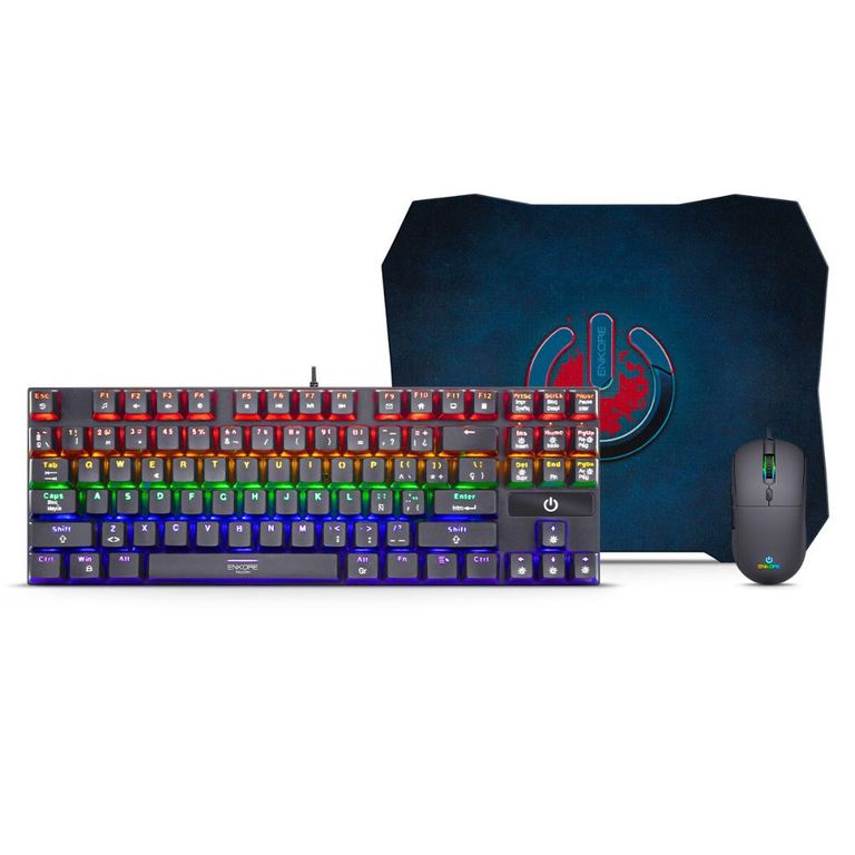 Kit Gamer Falcon 3en1Teclado Mecánico +mouse7200dpi Rgb+pad