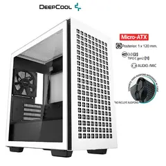 DEEPCOOL - Case CH370 WH •Placa Base Mini-ITX M-ATX