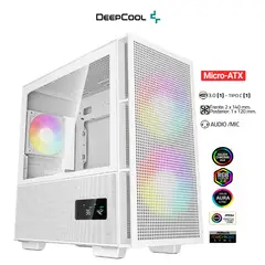 DEEPCOOL - Case CH360 DIGITAL WH •Placa Base Mini-ITX M-ATX