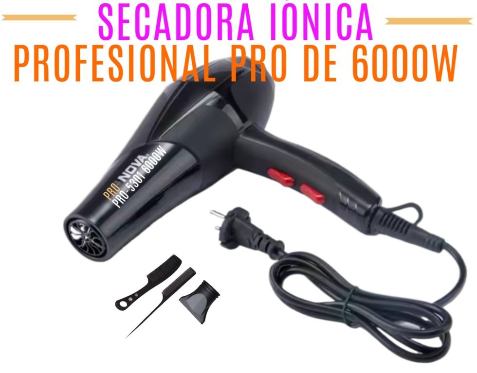 SECADORA DE CABELLO PROFESIONAL PREMIUM PRO TECNOLOGÍA IÓNICO 6000W