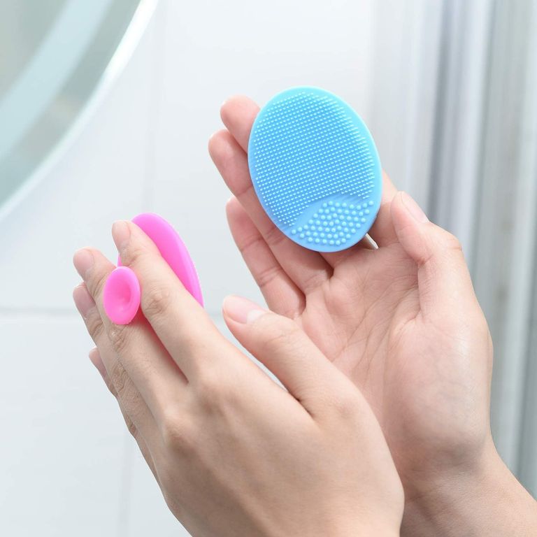 CEPILLO EXFOLIANTE PARA LIMPIEZA FACIAL DE SILICONA PACK X 2