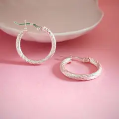 GENERICO - Argollas de plata Diamantadas