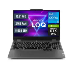 LENOVO - Laptop LOQ 15IAX9 Intel Core i5 12450HX 24GB RAM 512GB SSD 6GB RTX 3050 156 FHD FeeDOS