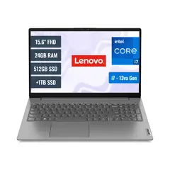 LENOVO - Laptop V15 Intel Core i7 1355U 24GB RAM 512GB SSD M2 y 1TB SSD 156 FHD FreeDOS