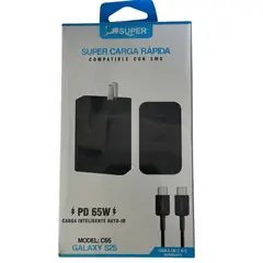 SUPER - Cargador 65W Tipo C con Cable - Carga Rápida