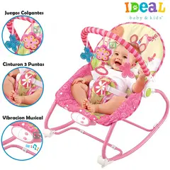 IDEAL BABY & KIDS - Mecedora para Bebes Musical y Vibrador 898-916 Rosado