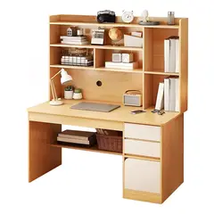 ANYHOGAR - Escritorio Con Estanteria 120CM×162cm Cajón Gabinete Oficina