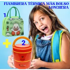 GENERICO - FIAMBRERA PORTAVIANDA TÉRMICO INTERNO ACERO INOXIDABLE Y BOLSO TÉRMICO