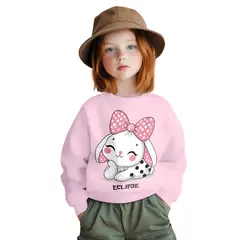 GENERICO - Poleras niña franelado rosado conejita