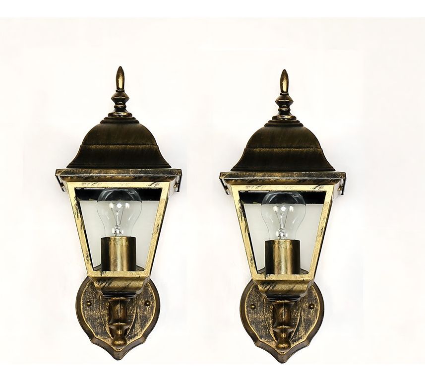 2 Faroles ApliqueEstilo Rústico Cafe - Vintage Color Marrón