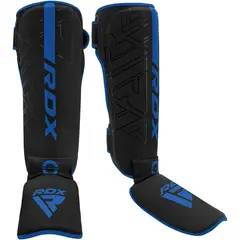 RDX - Canilleras con Empeine para Muay Thai y MMA Kara F6 Azul -XL